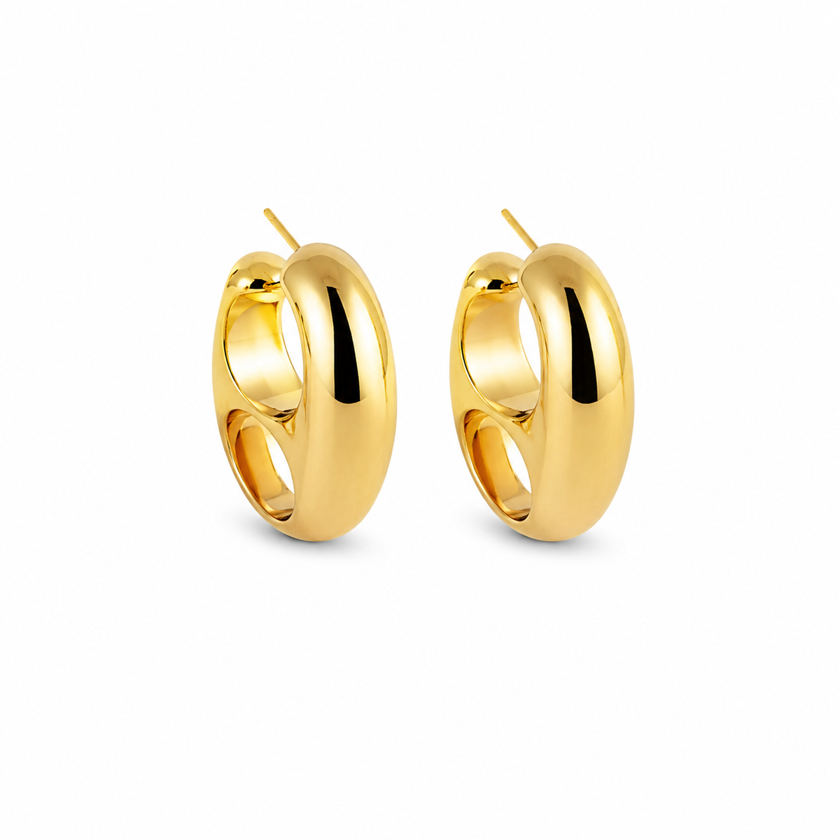 Brinco Argola Orgânica Banhado a Ouro