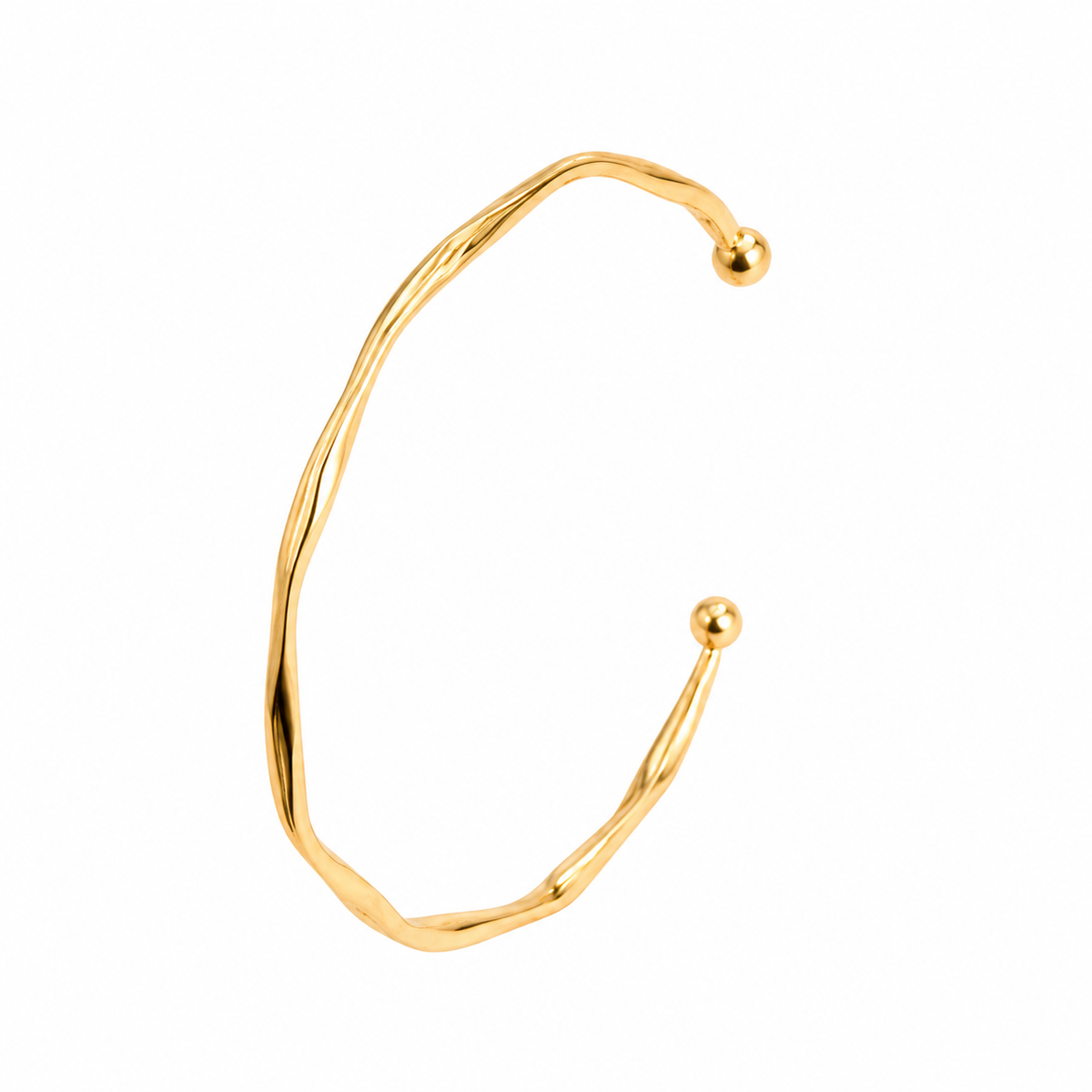 Bracelete Torcido Fino Banho Ouro