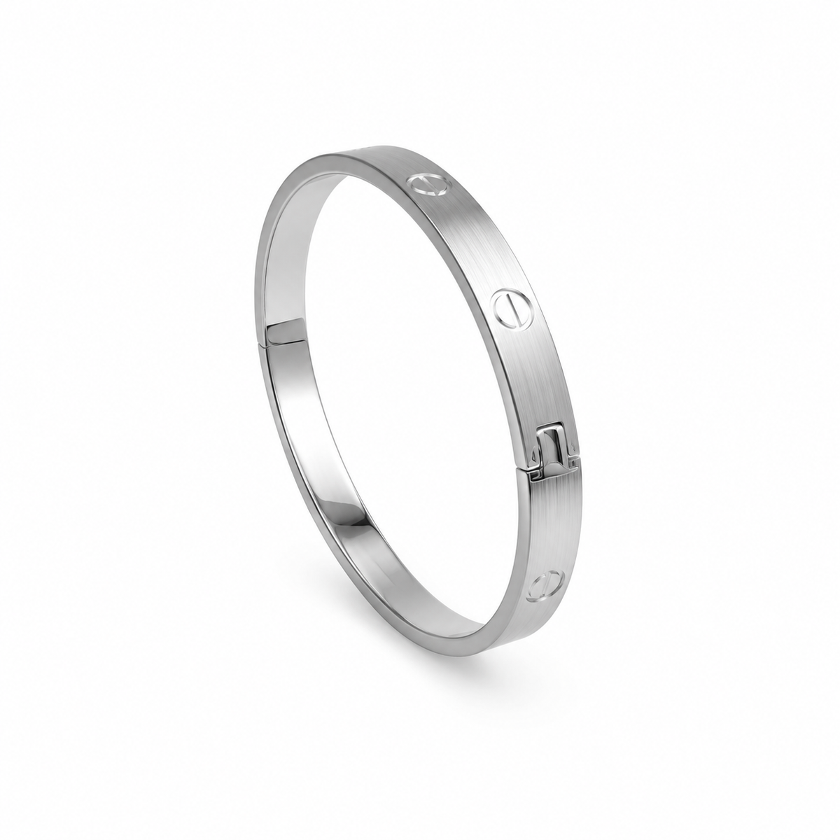 Bracelete Rígido com Detalhes Gravados e Design Minimalista