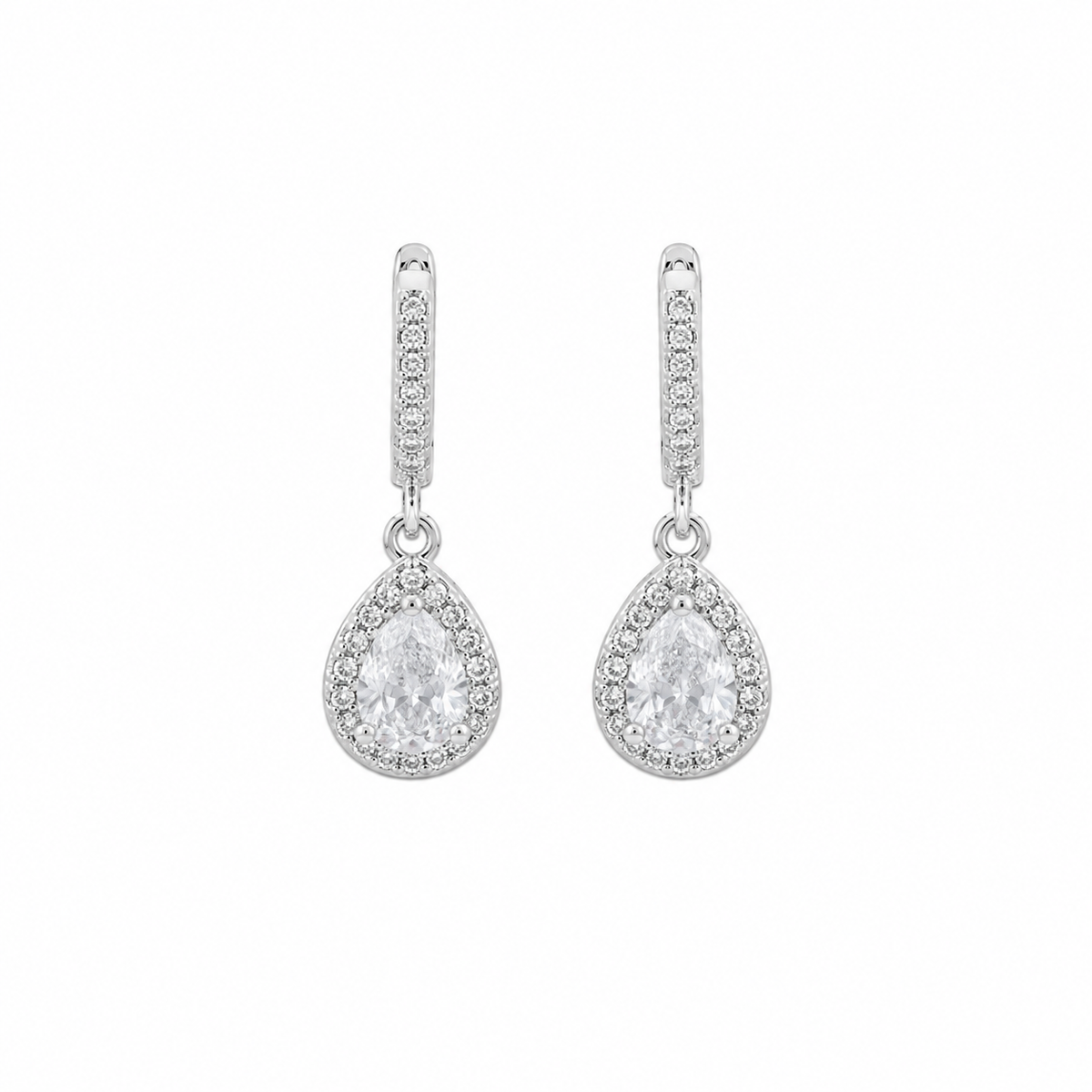 Brinco Argola Cravejado com Microzircônias e Gota