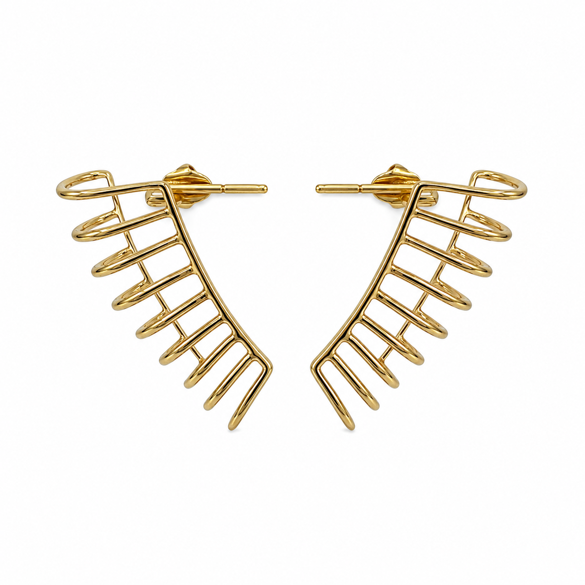 Brinco Ear Cuff Vazado Liso Banhado a Ouro