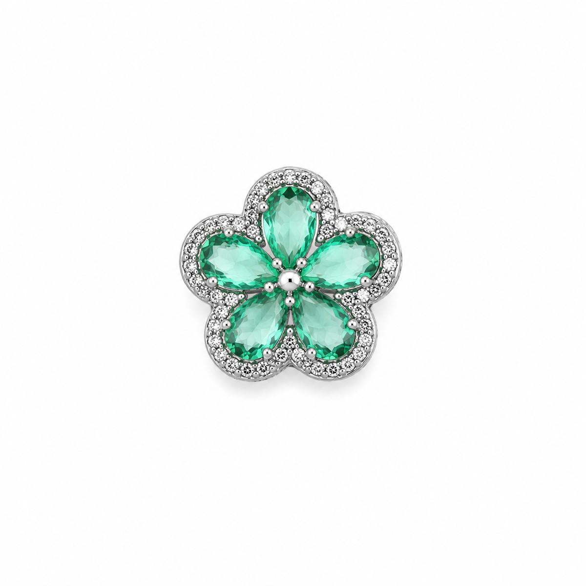 Berloque Flor Cravejada de Microzircônias