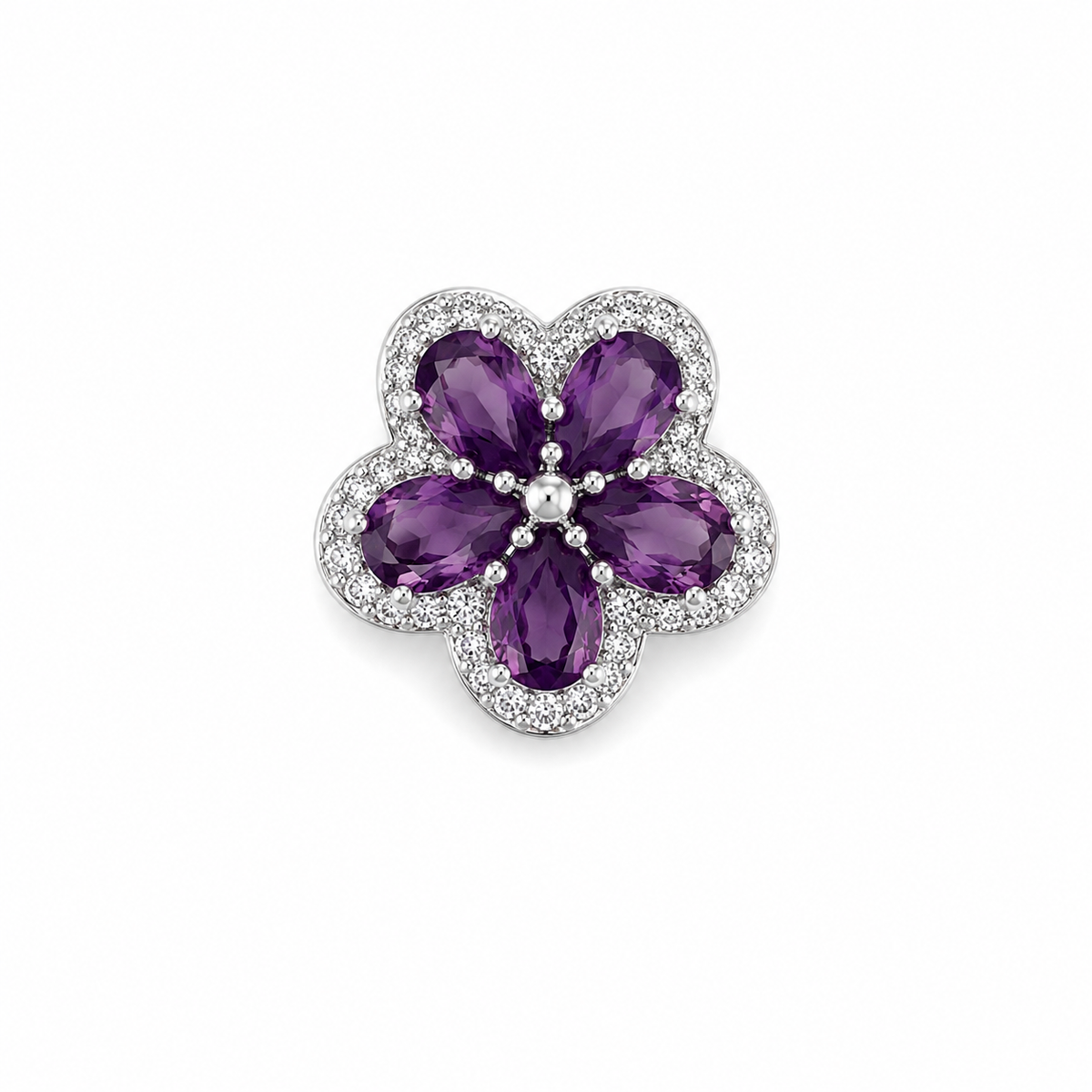Berloque Flor Cravejada de Microzircônias