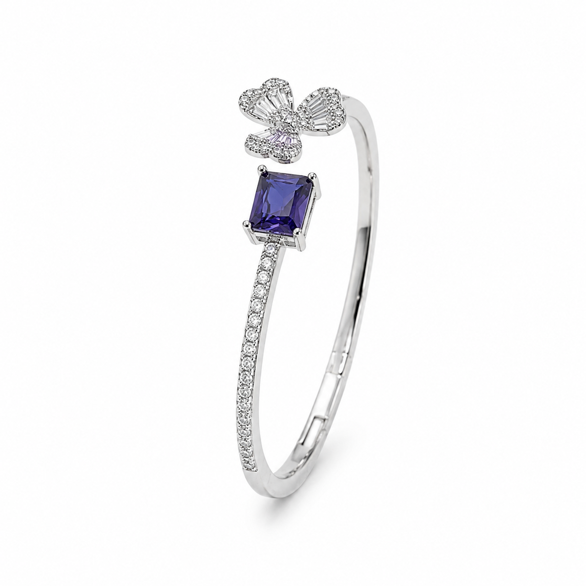 Bracelete Cravejado com Zircônias e Flor