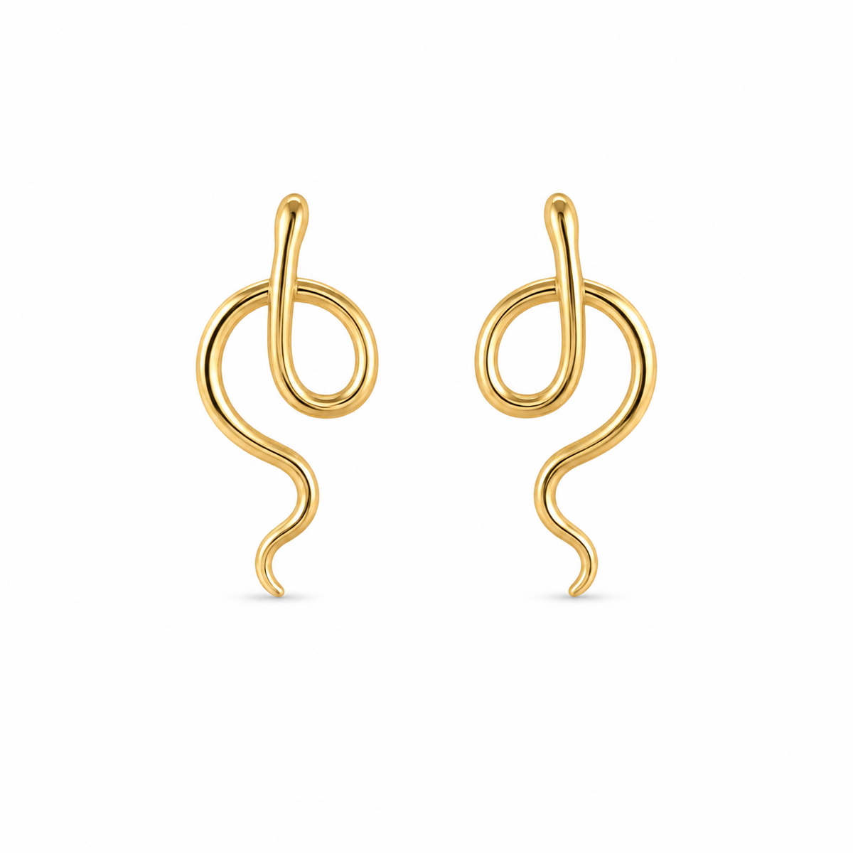 Brinco de Cobra Lisa Banhado a Ouro