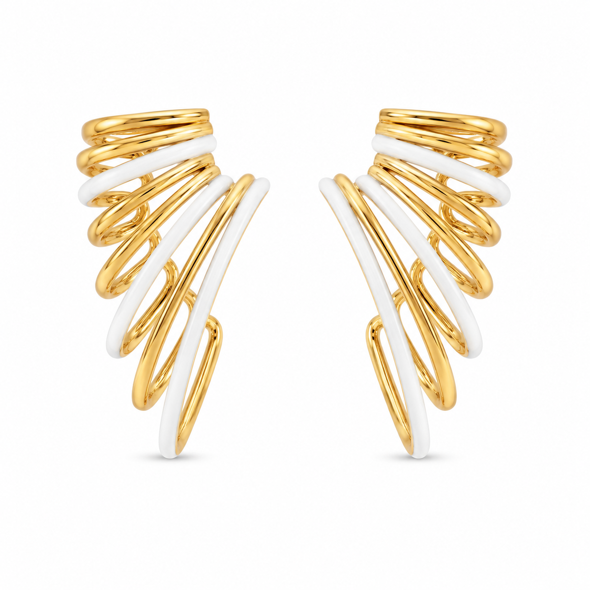 Brinco Ear Cuff Vazado Liso Banhado a Ouro