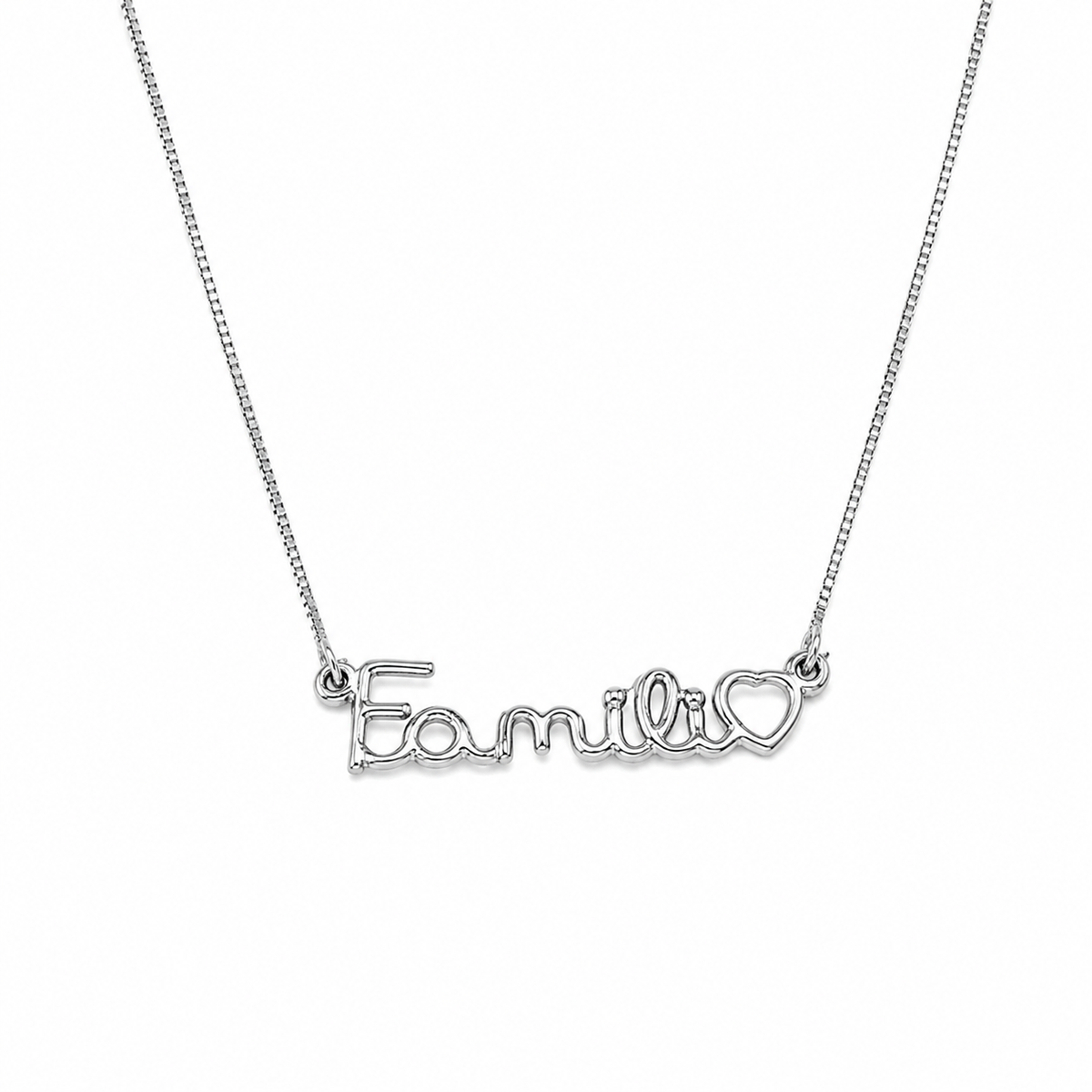 Colar com Corrente Veneziana e Placa Família